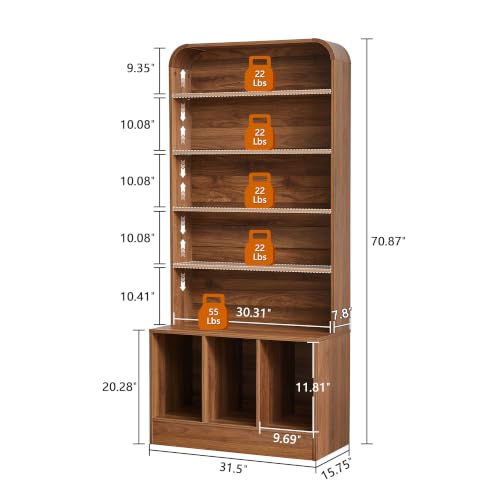 71” Tall Record Player Stand with Vinyl Storage, Turntable Stand Table, view 3