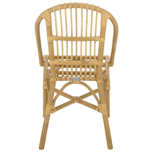 SAFAVIEH Furniture - Oksana Woven Accent Chair - Natural Rattan - Fully Assembled - Ideal for Living Room, Bedroom, Dining Space, 17.7" Seat Height (ACH9904A)