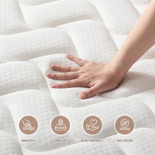12 Inch Queen Size Mattresses, Memory Foam Hybrid Mattress in a Box with Independent Spring, Soft and Comfortable, Pressure Relief, CertiPUR-US Certified, Medium