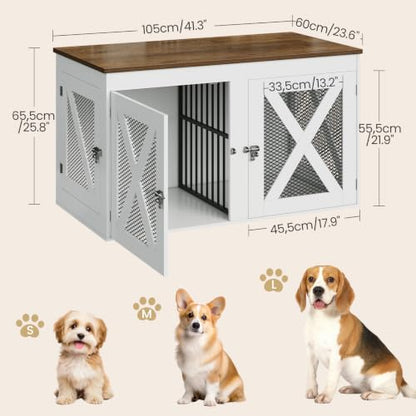 41.3" Dog Crate Furniture with Removable Divider, 3 Doors, view 3