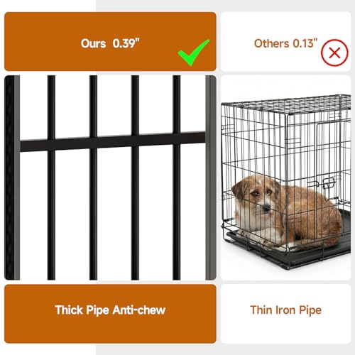 87" Brown Dog Crate Furniture TV Stand with 3-Room Kennel, view 7