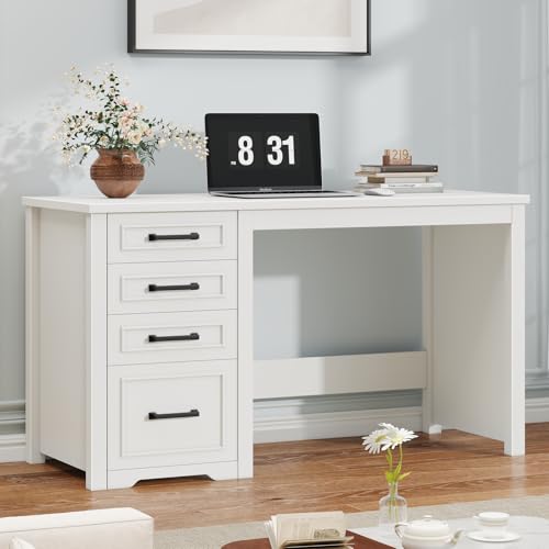 Farmhouse 49” Executive Desk with File Drawer, Cream White, view 2