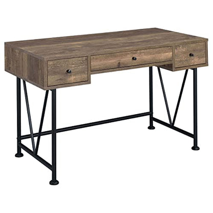 Coaster Furniture Analiese Farmhouse 3 Drawer Home Office Writing Desk Black, view 2