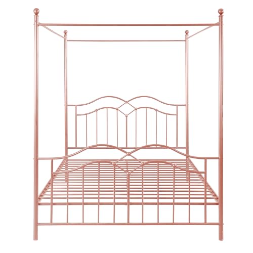 Eileen Metal Canopy Bed Frame Queen Size with Headboard/Footboard, view 5
