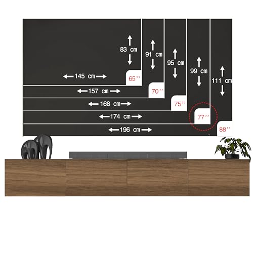 Atelier Mobili Floating TV Stand Wall Mounted for 75-85 Inch TVs, view 3