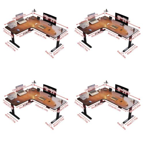 Lshaped Standing Deskheight Adjustable Corner Desk for Home Officesit Stand, view 3
