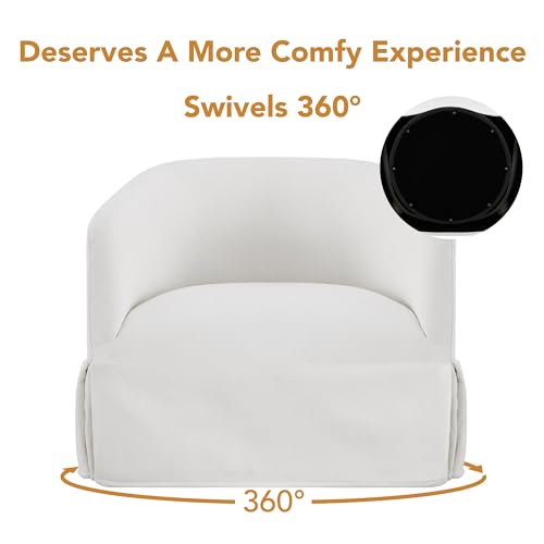 Swivel Accent Chair Modern Barrel Armchair for Bedroom Nursery Reading Waiting Living Room,Set of 1,Sand