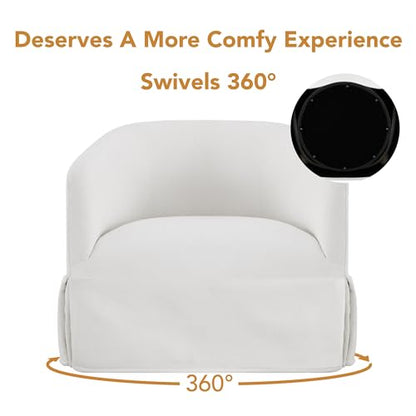 Swivel Accent Chair Modern Barrel Armchair for Bedroom Nursery Reading Waiting Living Room,Set of 1,Sand