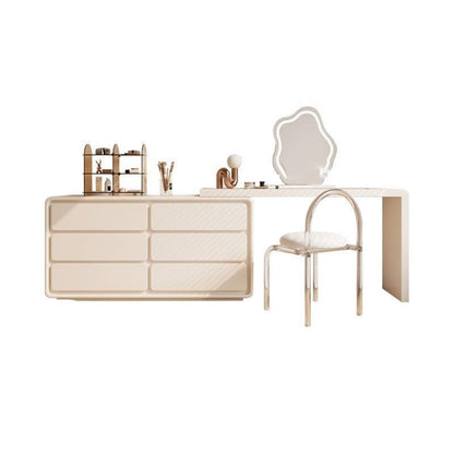 Vanities for Makeup Cream Style Solid Wood Dressing Table, Bedroom, Single Storage Cabinet