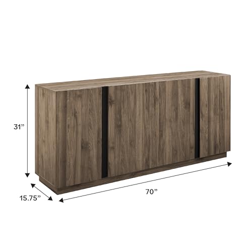 Liss Contemporary 4-Door Minimalist Sideboard 70 Inch Slate Grey