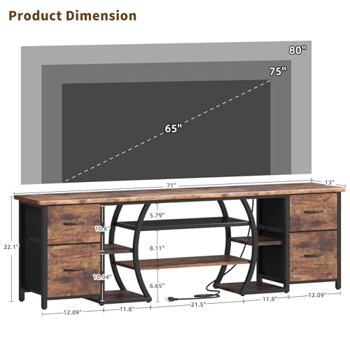 LED TV Stand for 65, 70, 80 Inch TV, view 4