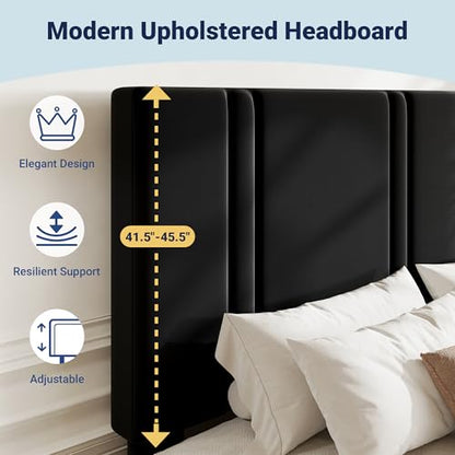 Queen Wood Bed Frame with Adjustable Head, view 5