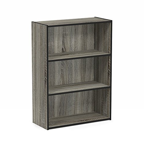 PASIR Book Shelf, 3-Tier Bookshelf, Storage Shelves Bookcase, 9.7 x 23.7 x 31.5, for Living Room, Bedroom, Home Office, French Oak