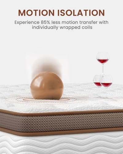 Queen Mattress 14 Inch - Firm Hybrid Mattress with Orthopedic Spinal Support for Back Pain - 2.0mm Advanced Pocket Spring and Motion Isolation Technology, CertiPUR-US Certified