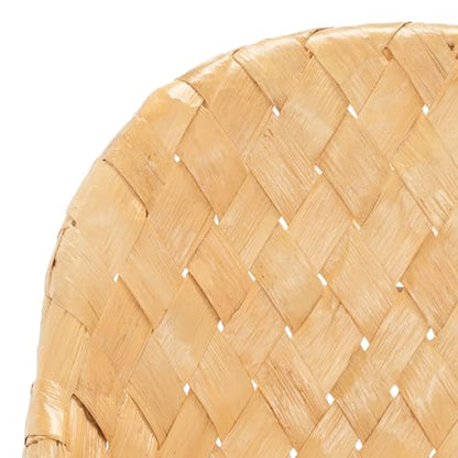Home Collection Chorus Tropical Natural Honey Rattan Woven Dining Chair with Cushion (Fully Assembled)