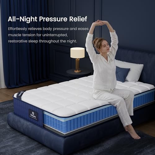 Full Size Mattress, Luxury 8 inch Hybrid Memory Foam Full Mattress in a Box, view 7