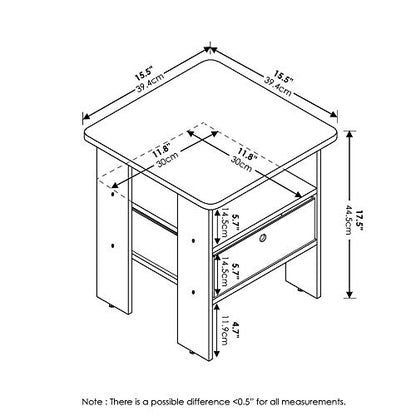 Furinno TV Stand for up to 55-Inch TV and 2 End Tables with Bin Drawer