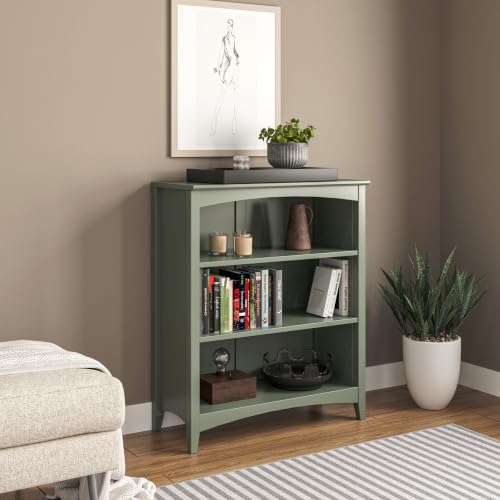 Shaker Style Solid Wood Bookcase - Sage Green Finish - 36" H, view 4