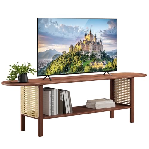 Bamboo TV Stand with Storage for TVs up to 65", view 2