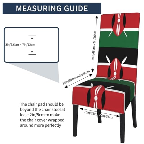 Flag of Kenya Prints Dining Chair Throw Covers, view 5