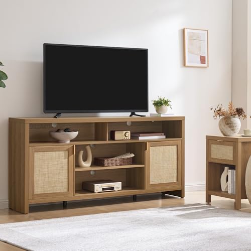 63" Rattan TV Stand for 55" 65" TV, view 8