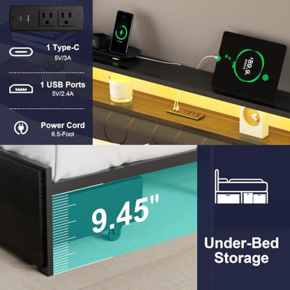Full Bed Frame with 2 Drawers, view 7