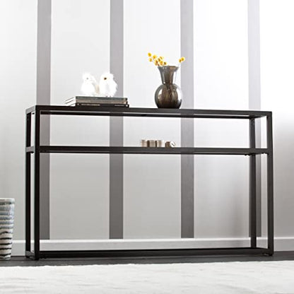 Holly & Martin Baldrick Console Table - Black - Transitional Design, Glass and Wood - Ideal for Entryway, Living Room (CK7683)