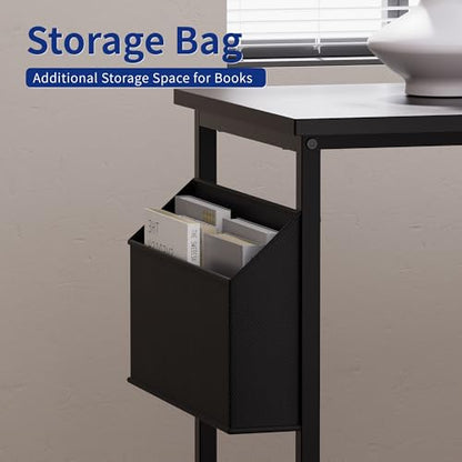 40 Inch L Shaped Computer Desk with Reversible Side Storage Shelves, view 8