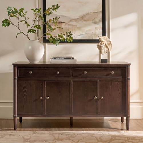 58" Transitional Buffet Sideboard Cabinet with Storage, Auburn, view 2