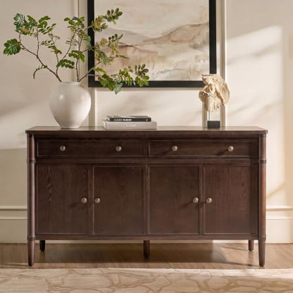 58" Transitional Buffet Sideboard Cabinet with Storage, Auburn, view 2