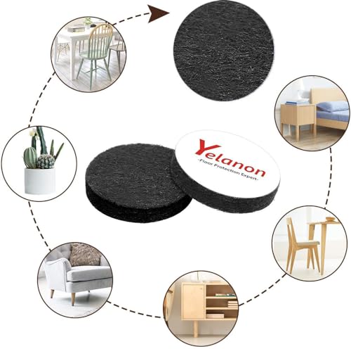 Felt Furniture Pads -182 Pcs Premium Felt Pads for Chair Legs Furniture, Floor Protectors for Hardwood Floors, Black