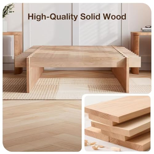 Screwless Twin XL Size Platform Bed with Wooden Slats/No Box Spring Needed/Easy, view 8