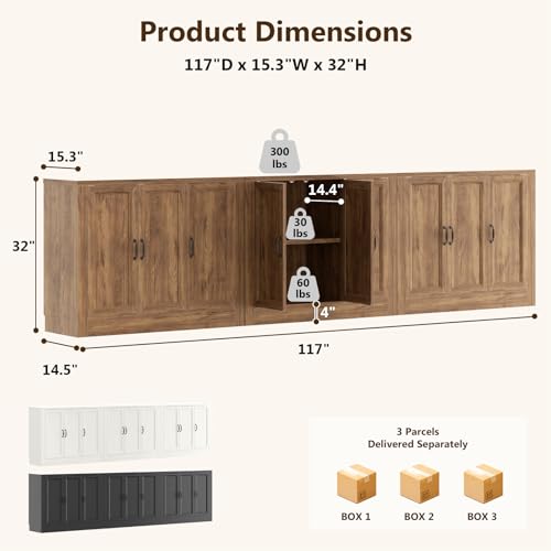 Modern TV Stand for Living Room, 78" W Buffet Cabinet with Storage, view 3