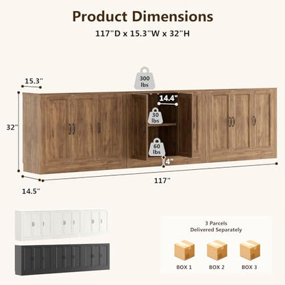 Modern TV Stand for Living Room, 78" W Buffet Cabinet with Storage, view 3