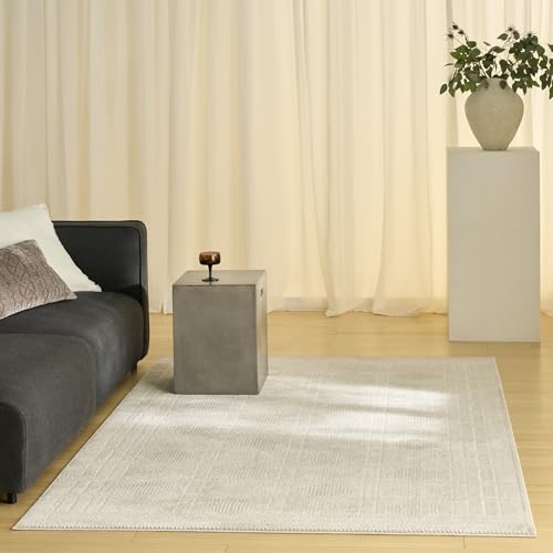Home Nordic Ivory Beige 4' x 6' Area Rug - Easy Clean, Non Shedding, Bed Room, Living Room, Dining Room, Kitchen (4' x 6')