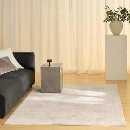 Home Nordic Ivory Beige 4' x 6' Area Rug - Easy Clean, Non Shedding, Bed Room, Living Room, Dining Room, Kitchen (4' x 6')