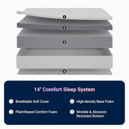 Queen Mattress 14 Inch, Queen Size Mattresses Medium Firm for Back Pressure Relief, Mattress in a Box CertiPUR-US Certified Foam Colchones