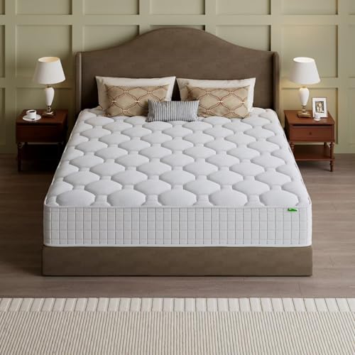 Queen Mattress, 14 Inch Hybrid Memory Foam Mattress in a Box, Cooling Gel for Pressure Relief & Back Pain Support, CertiPUR-US Certified, Medium Firm, Breathable Comfort Sleep