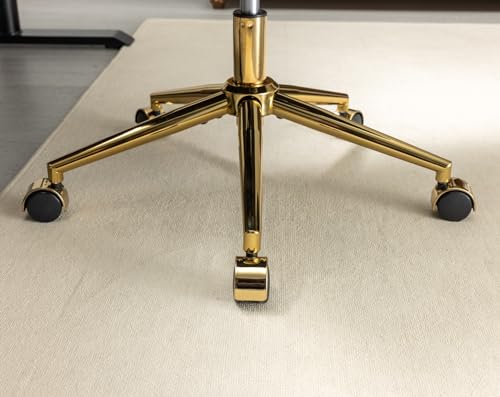Office Chair - Home & Vanity Chair with Golden Metal Base, Adjustable Swivel Design