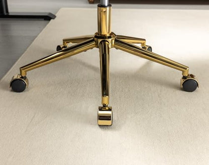 Office Chair - Home & Vanity Chair with Golden Metal Base, Adjustable Swivel Design