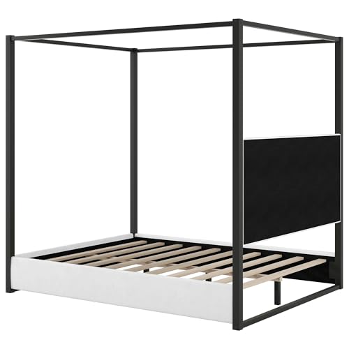 LUMISOL Queen Size Upholstered Canopy Bed, view 8