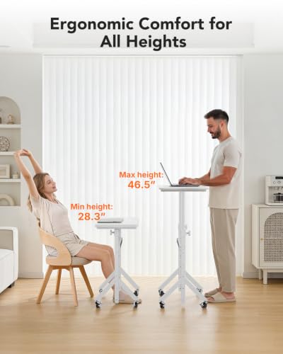 Small Standing Desk Adjustable Height, 6 Height Settings Up to 46.5″, view 4