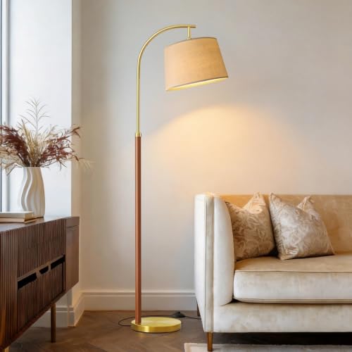 62.5" Gold Floor Lamp for Living Room Dimmable Standing Lamp with Remote, view 4