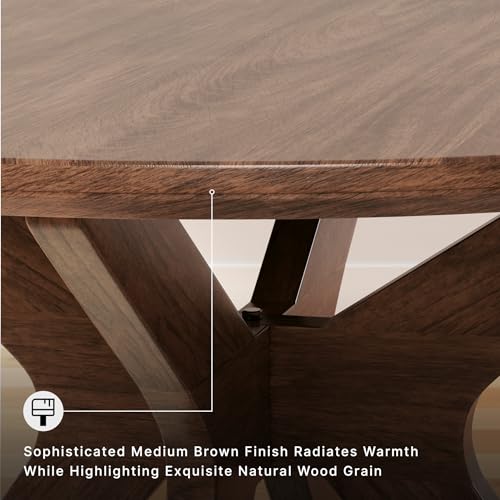 Signature Design by Ashley Lyncott Traditional Round Dining Room Table, Seats up to 4, Brown, 45" W x 29.75" H