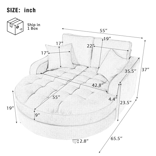 Chaise Lounger Sleeper Sofa, Upholstered Convertible Chair, view 3