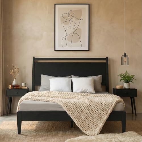 Adept Wooden Bed Frame with Headboard, view 2