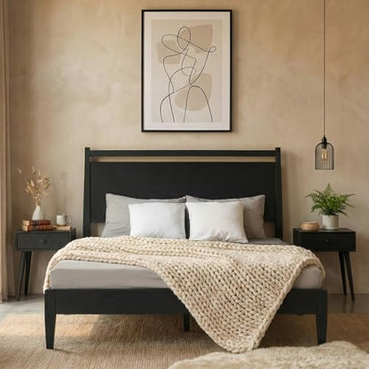 Adept Wooden Bed Frame with Headboard, view 2