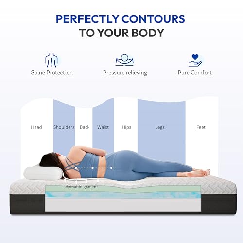 12 Inch Full Mattress,Gel-Infused Green Tea Memory Foam,Medium Firm, view 7