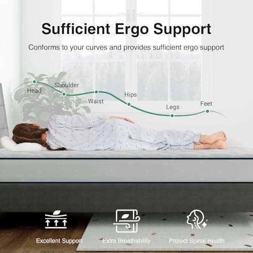 8 Inch Full Size Mattress, Foam and Spring Hybrid Full Mattress, Medium Support, view 4