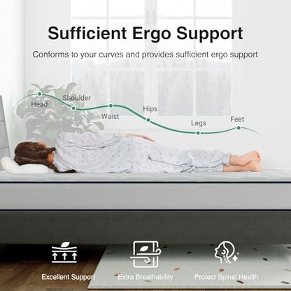 8 Inch Full Size Mattress, Foam and Spring Hybrid Full Mattress, Medium Support, view 4